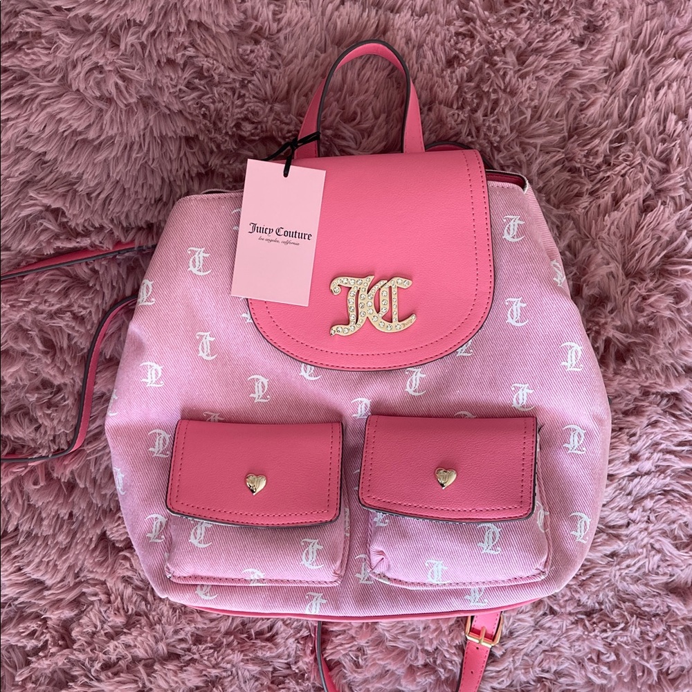 Juicy Couture Pink “Pack It Up” Mini Backpack – NWT – Rhinestone Logo
